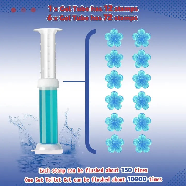 Toilet Bowl Gel Cleaner Flower Stamp - Fragrant Bathroom Freshener & Odor Remover