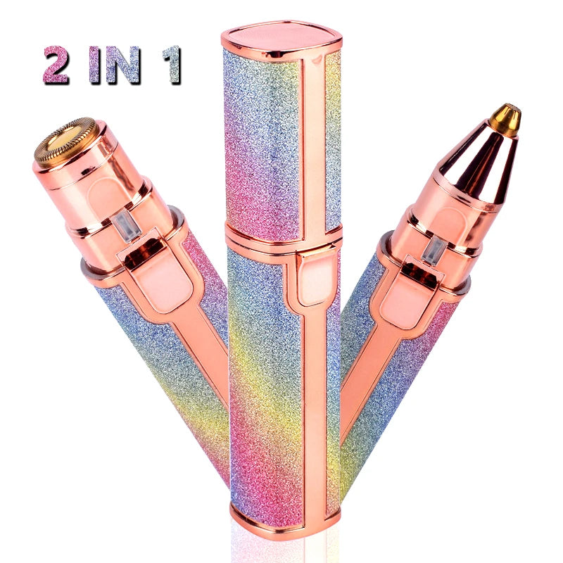 Rechargeable Flawless 2-in-1 Eyebrow & Facial Hair Remover Machine