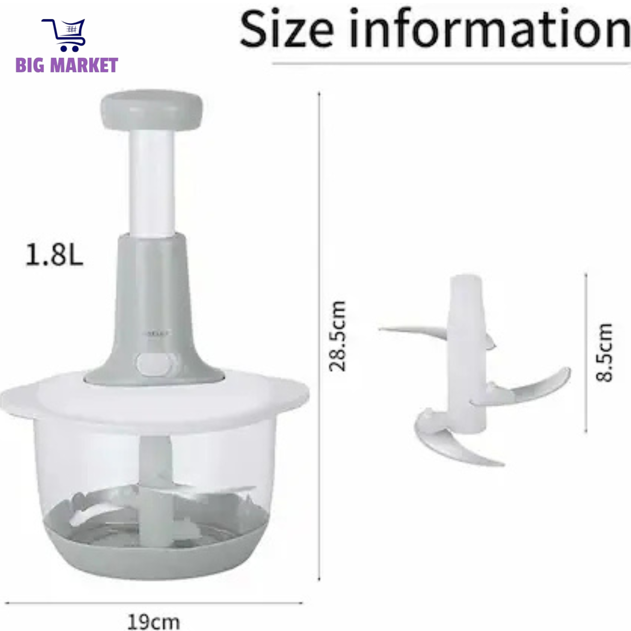 9 in 1 Manual Hand Chopper 2000 ML - Vegetable & Meat Cutter- Hand Crank Chopper for Kitchen - Multi-Functional Salad Maker - Portable Easy to Clean Kitchen Gadget