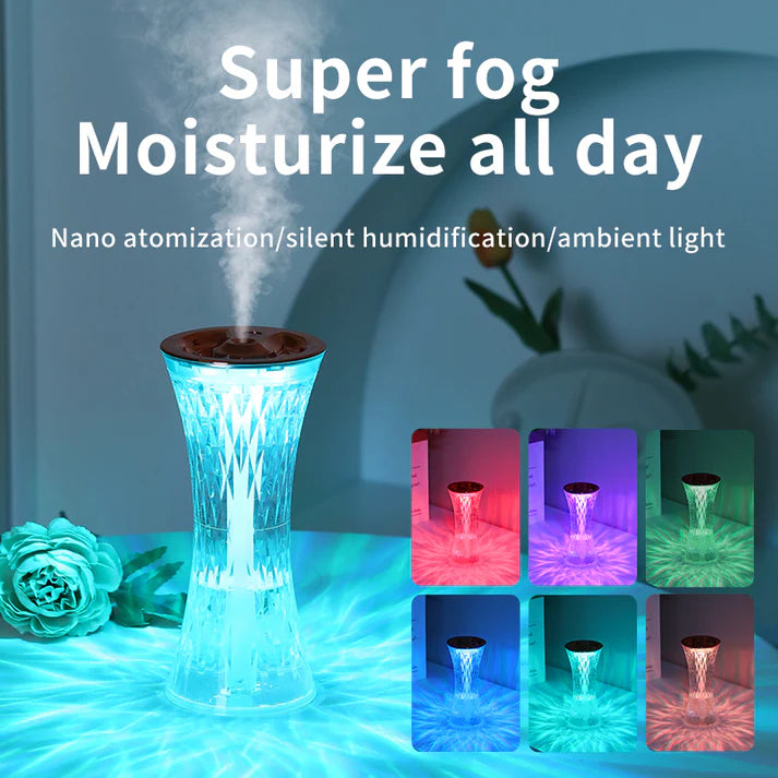 Hot Replica Glass Design Touch Ambient Light & Air Humidifier - Night Light