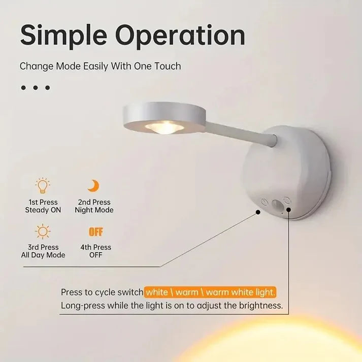 LED Motion Sensor Night Light - Wireless USB Rechargeable with Remote Magnetic Wall Mount