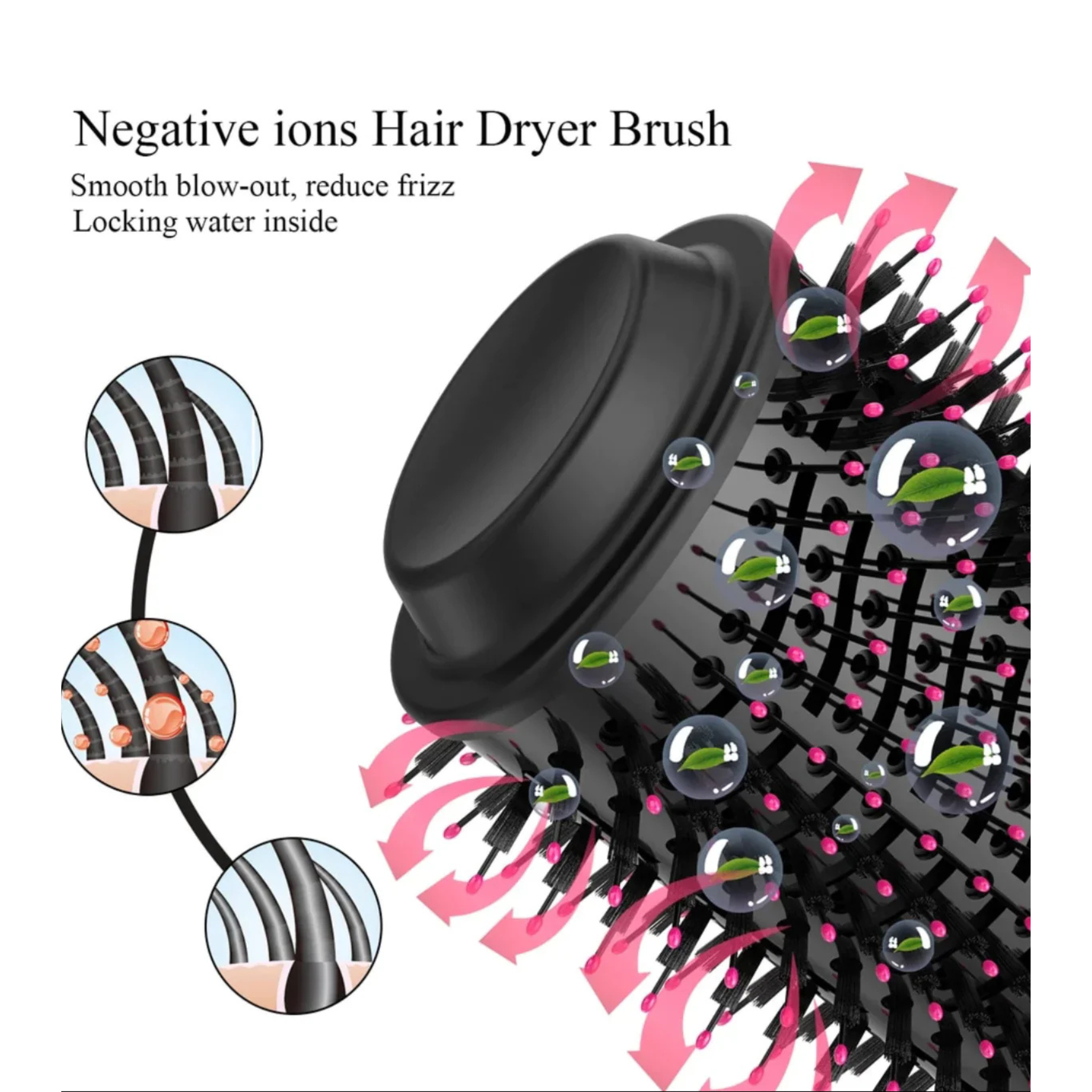 3-in-1 Hot Air Hair Dryer Brush for Women | One Step Hair Styler, Volumizer, Straightener & Curler | Fast Drying & Styling Tool for All Hair Types