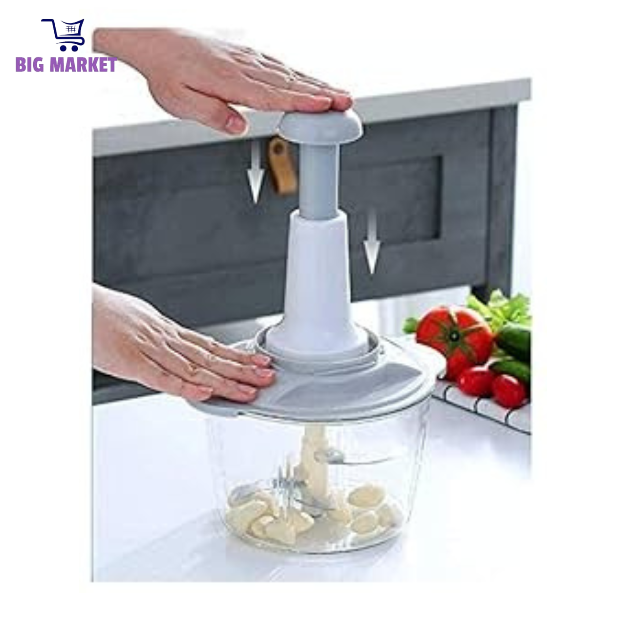 9 in 1 Manual Hand Chopper 2000 ML - Vegetable & Meat Cutter- Hand Crank Chopper for Kitchen - Multi-Functional Salad Maker - Portable Easy to Clean Kitchen Gadget