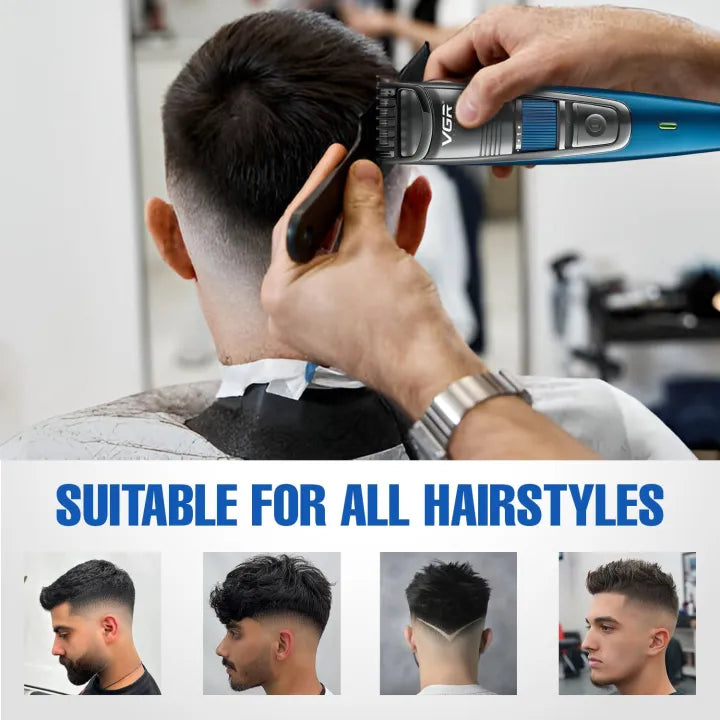 VGR V-052 Professional Hair Trimmer for Men - 20 Length Settings, 120 Min Runtime & USB Charging