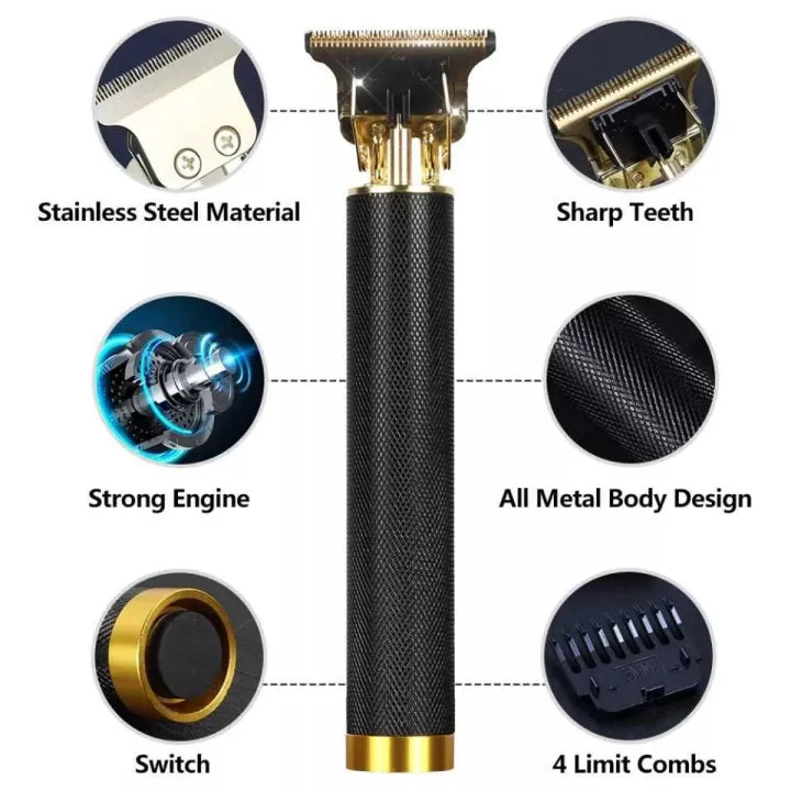 T9 Professional Hair Clipper - Electric Hair Trimmer Cordless Rechargeable Shaver