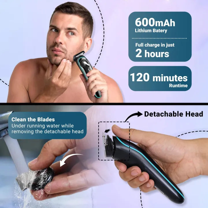 VGR V-075 Limited Edition Professional Hair Trimmer - LED Display & 4 Guide Combs for Men