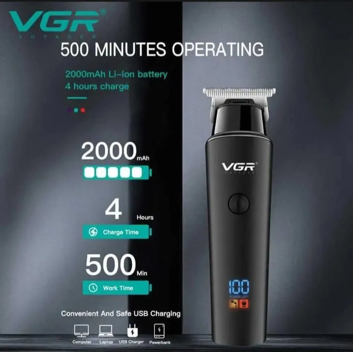 VGR V-937 Professional Hair Trimmer - USB Charging Cordless Electric Hair Clipper