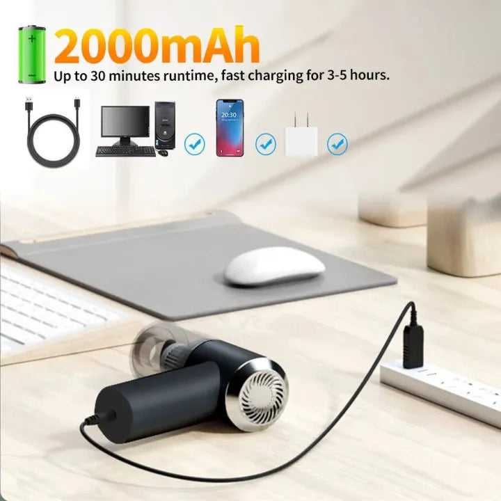 Energy Saving – Vacuum Cleaner – Vacuum Cleaner For Car & Home – Rechargeable Cordless Handheld Design – 3 In 1 Use: Car, Home & Desktop Cleaning – USB Charging – Powerful Suction – Compact Dust Remover For Sofa, Bed & Keyboard