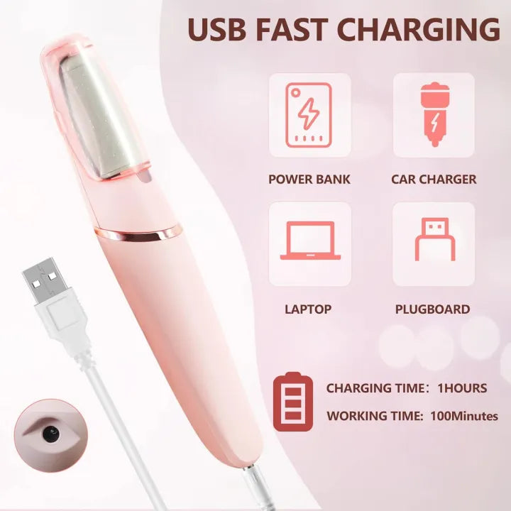 Flawless Pedi Pro - Electronic Foot File & Callus Remover with LED Light & 2 Speeds