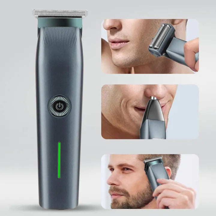 DL-9218 3-in-1 Rechargeable Hair Trimmer, Shaver & Nose Trimmer for Men - All-in-One Grooming Kit