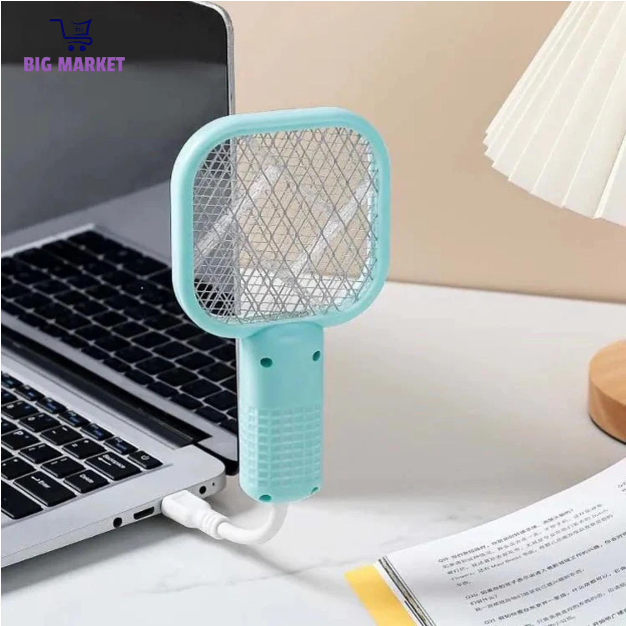 Mini USB Portable Electric Mosquito Racket with UV Light - Plug-in Fly & Bug Zapper, Anti-Insect Swatter for Indoor & Outdoor Use, Mosquito Trap for Home, Office, Travel, Camping