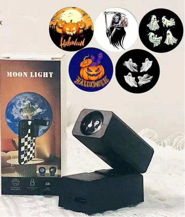 Mini Projection Lamp with 2 Films - Portable Starry Sky Night Light Projector for Kids & Adults