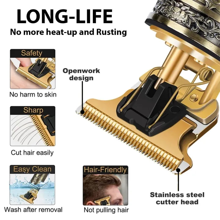 T9 Vintage Hair Trimmer for Men - Rechargeable Professional Hair Trimming & Shaving Machine