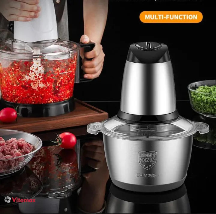 Electric Meat Grinder - Energy Saving Meat Chopper - Electric Meat Chopper Machine - Stainless Steel Chopper Machine For Meat - Electric Chopper Machine With High Speed Motor - Multi Function Chopper - Electric Chopper With 4 Steel Blades - Easy To Use