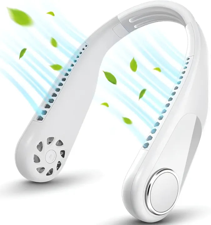 Neck Fan - Portable Bladeless Neck Fans - Rechargeable 360° USB Cooling Fan - Super Strong Hanging Neck Fan - Portable Personal Fan - Super Quiet Fan Dual Cooling Fan - Summer Fan For Outdoor Sports Home Office Travel