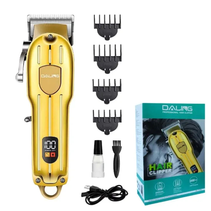 Daling DL-1538 Cordless Hair Clipper - Professional Trimmer with LED Display & 2600mAh Battery