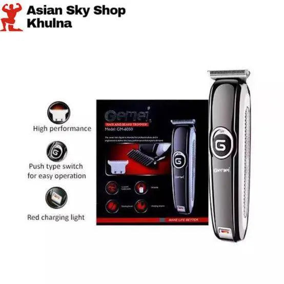 Geemy GM-6050 Professional Trimmer - High-Performance Electric Face & Hair Cutter with IPX7 Water Resistance