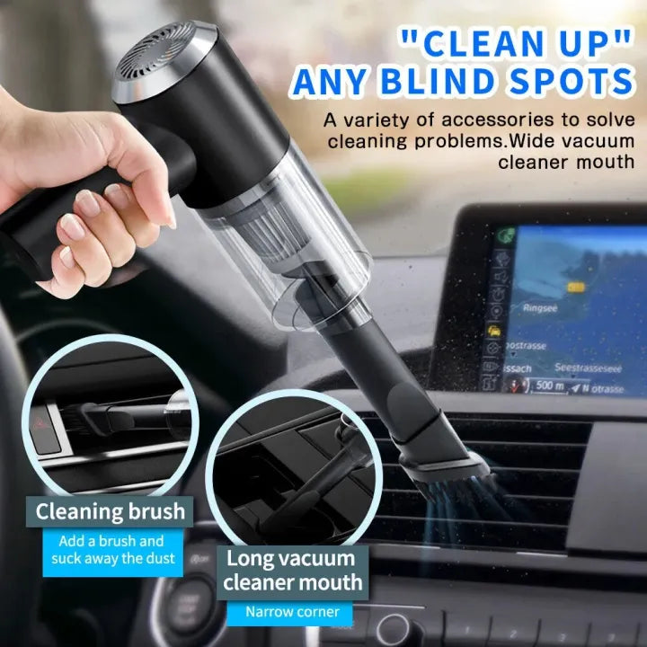 Energy Saving – Vacuum Cleaner – Vacuum Cleaner For Car & Home – Rechargeable Cordless Handheld Design – 3 In 1 Use: Car, Home & Desktop Cleaning – USB Charging – Powerful Suction – Compact Dust Remover For Sofa, Bed & Keyboard