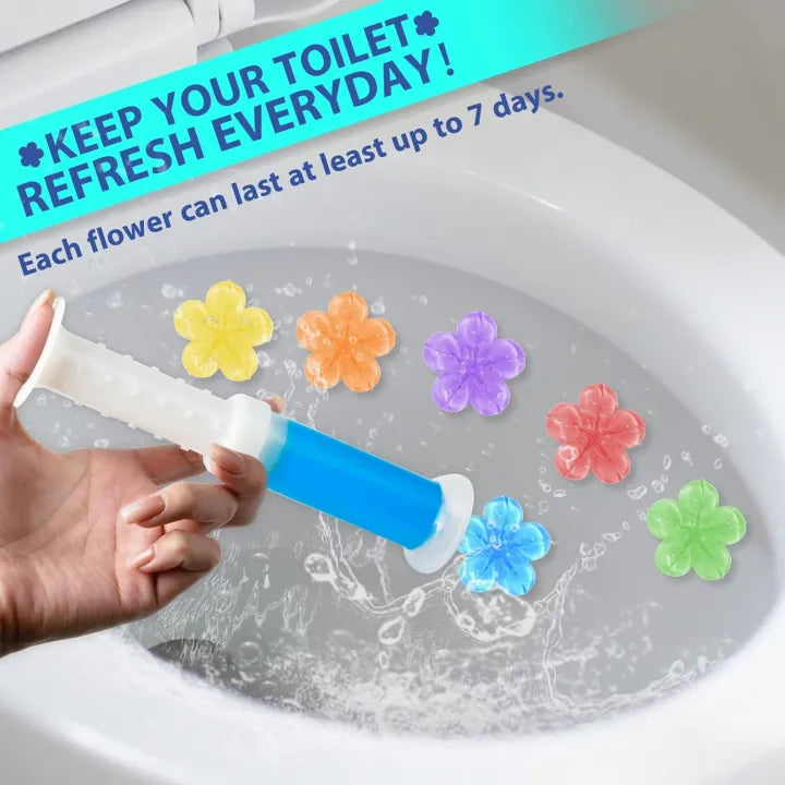 Toilet Bowl Gel Cleaner Flower Stamp - Fragrant Bathroom Freshener & Odor Remover