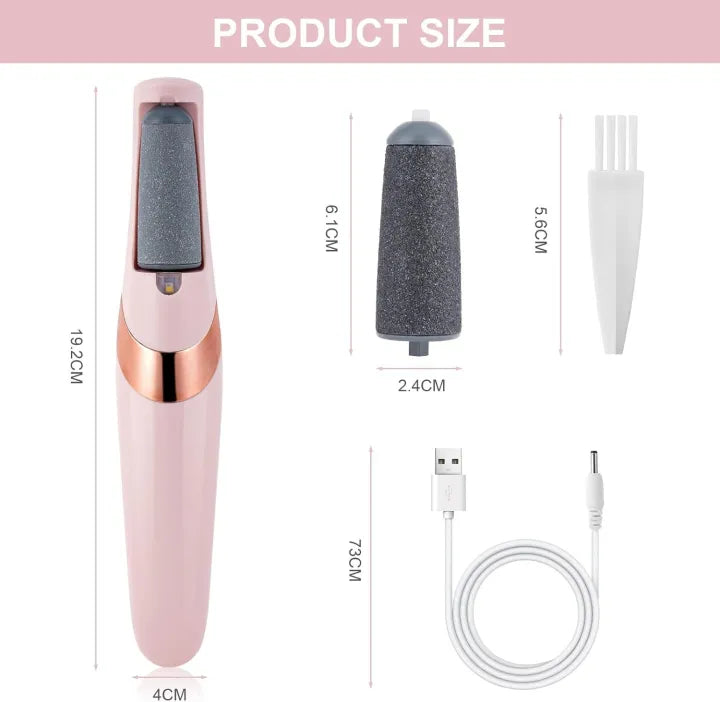 Flawless Pedi Pro - Electronic Foot File & Callus Remover with LED Light & 2 Speeds