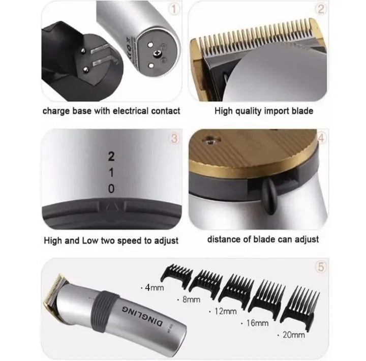 100% Original Dingling RF-609 Hair Trimmer - Professional Hair Cutting & Shaving Machine