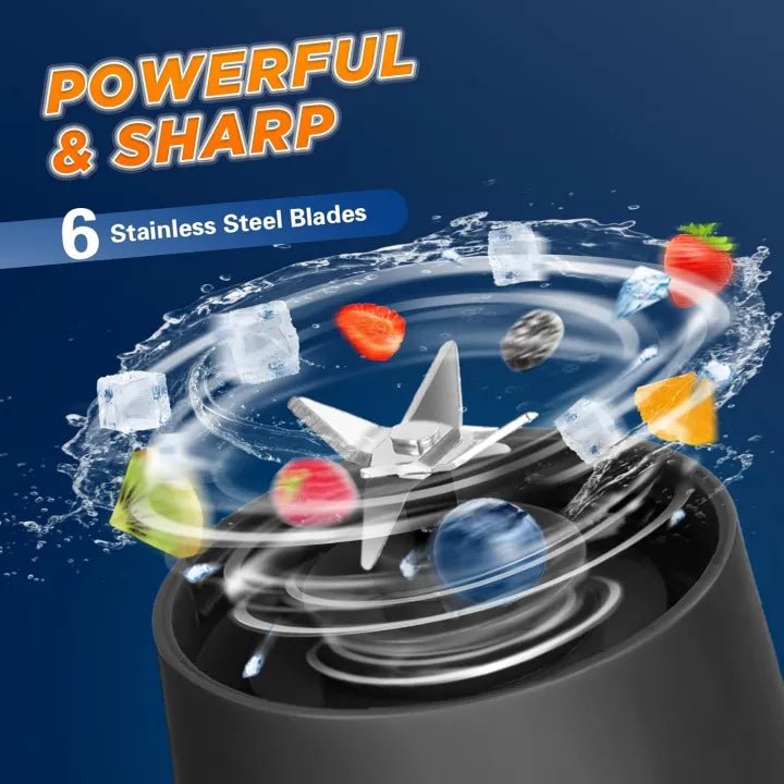USB Rechargeable Juicer Blender Machine - 6 Blades